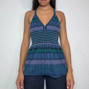 Y2k SPARKLY CHEVRON TANK TOP